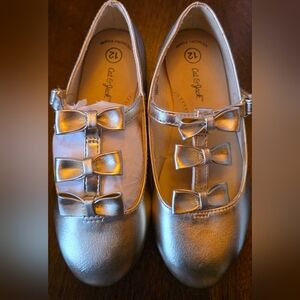 Cat & Jack Gold Triple Bow Mary Jane Shoes - Girls